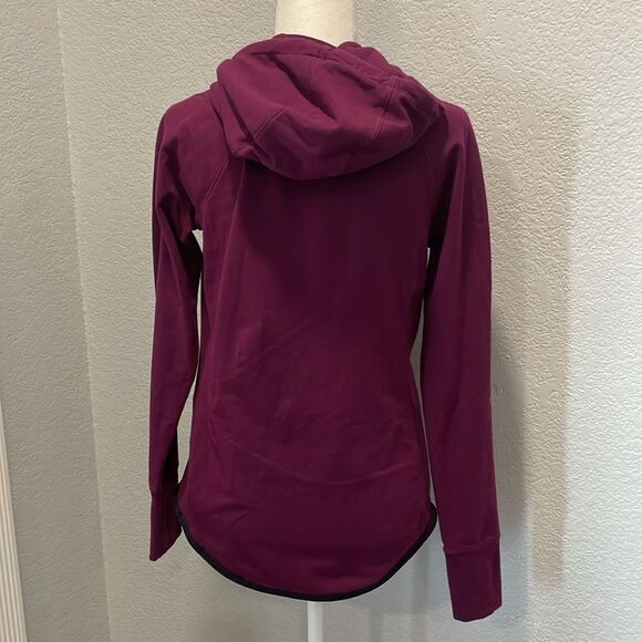 Athleta Plum Purple Sentry Cowl Neck Hooded Sweatshirt Size Small - Picture 7 of 9